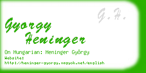 gyorgy heninger business card