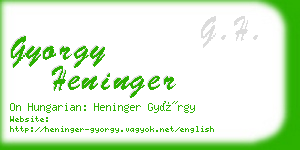 gyorgy heninger business card
